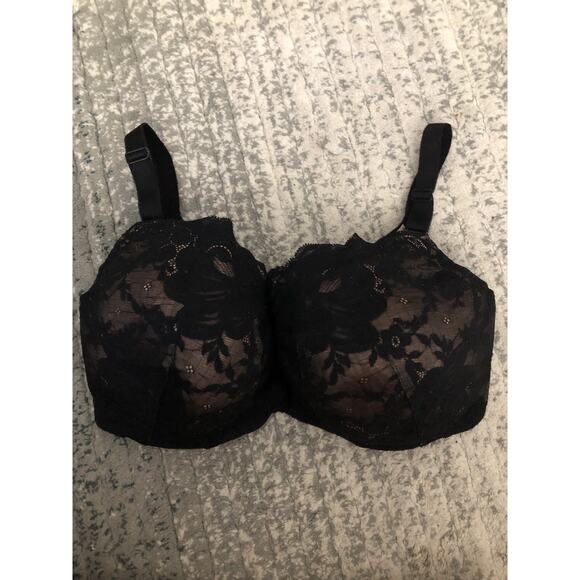 Torrid Curve Lace Underwire Lined Bra Black Size 38H - Picture 1 of 5